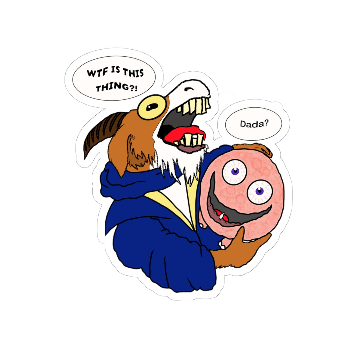 Dungeon Crawler Carl- Prepotente and Tummy Acher— WTF Is This Thing? - Sticker